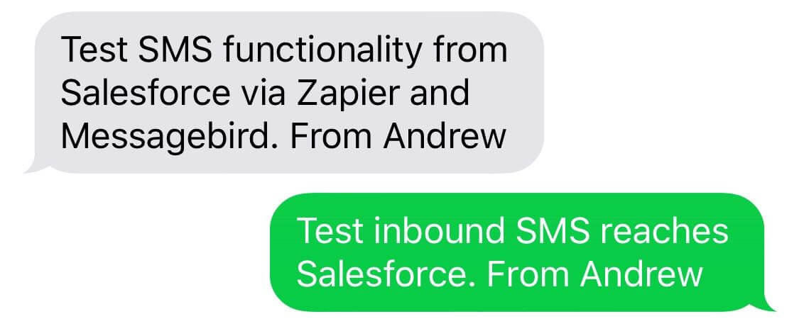 inbound sms from iphone