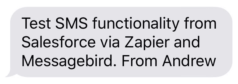 received sms from messagebird