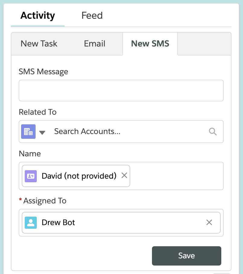 send text message from salesforce