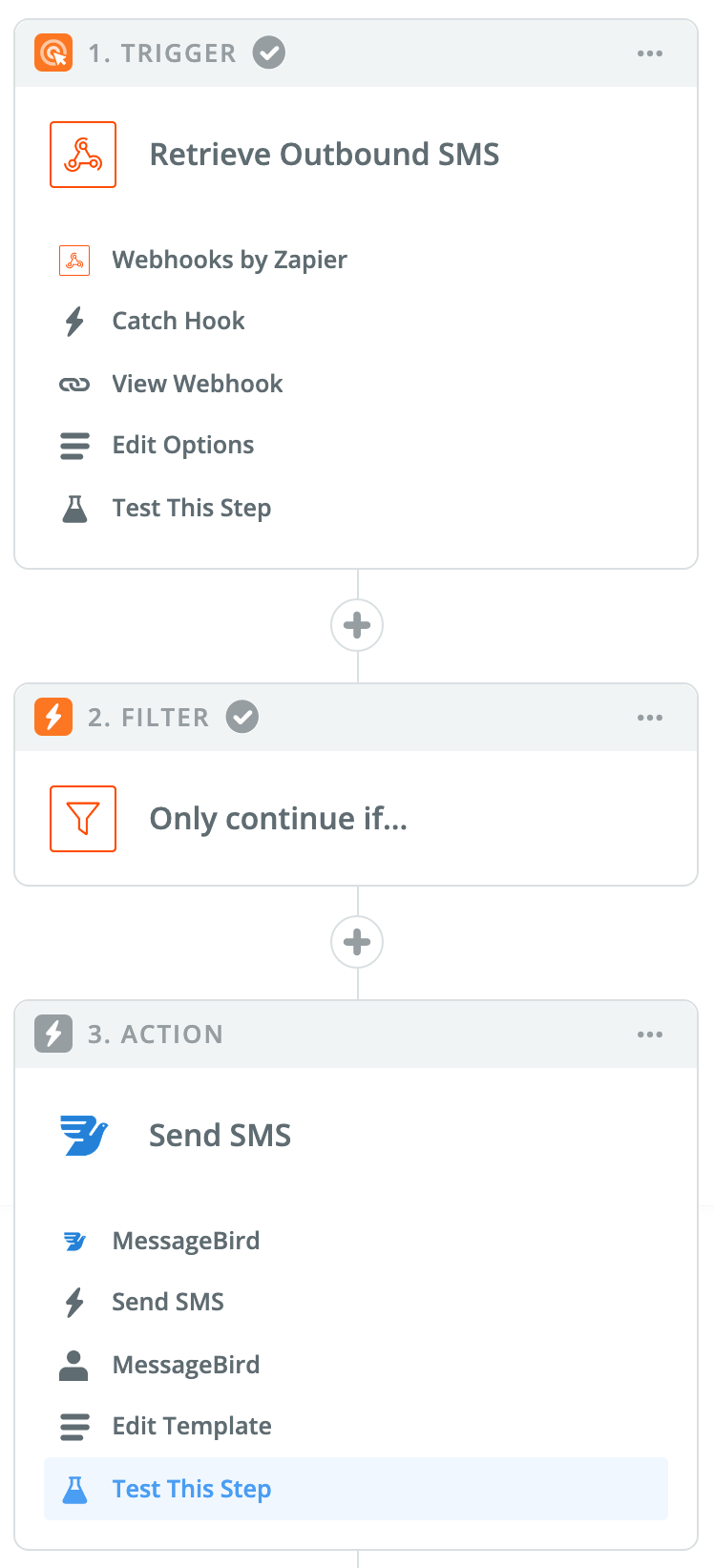 zapier to message bird